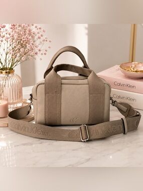Calvin Klein Taupe Crossbody Mini Satchel